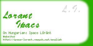 lorant ipacs business card